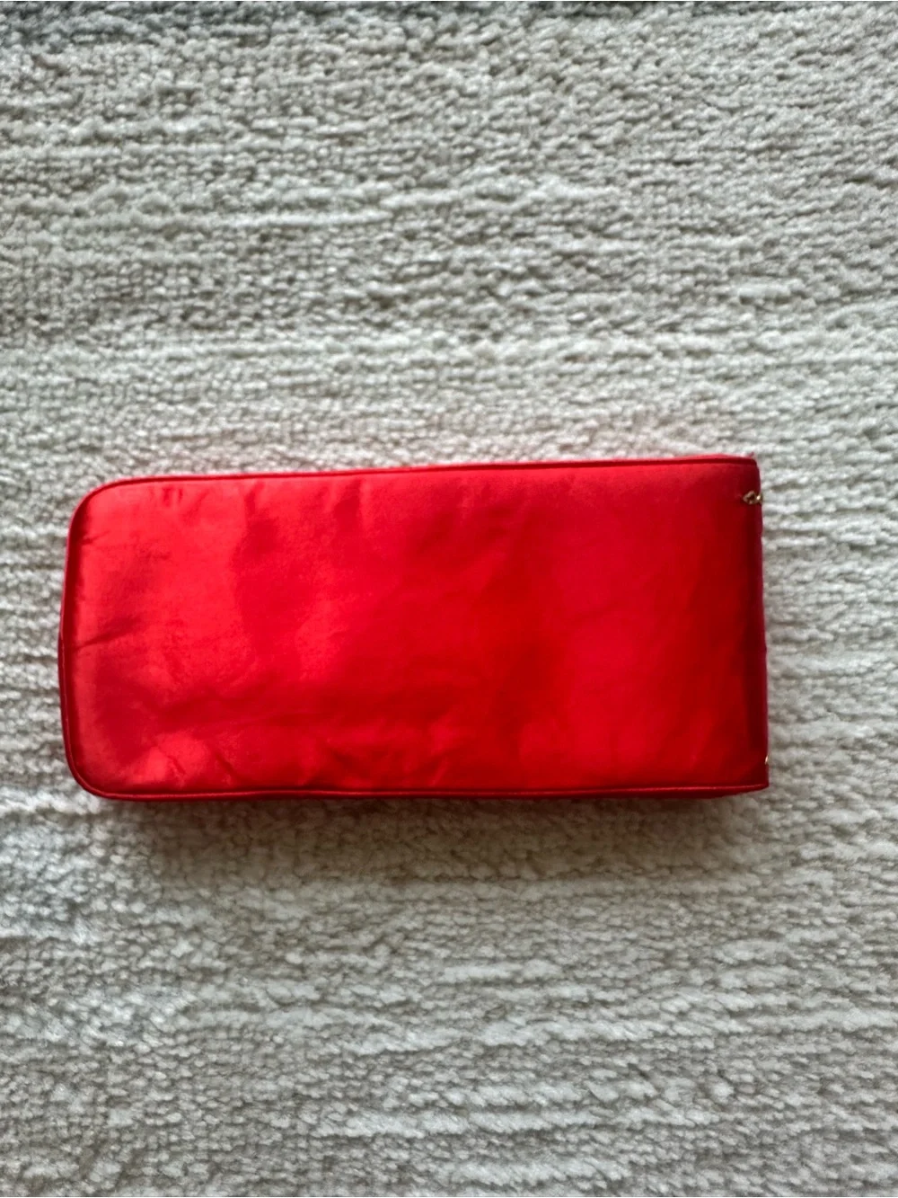 Oriental Embroidered Red Satin Fabric Eyeglass Case